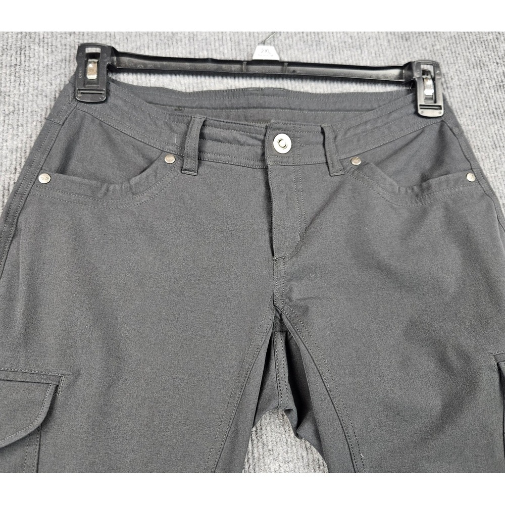 KUHL Women 2 Reg Charcoal Gray Cargo Hiking Roll Up Outdoor Pants Athleisure - Picture 4 of 10